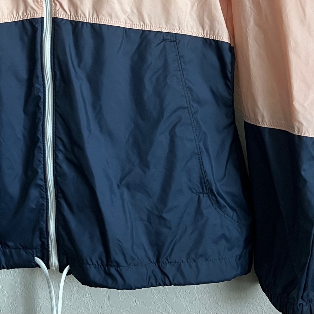 Columbia Flash Forward Windbreaker Hoodie Full Zip Lightweight Pale Pink Navy M - Picture 3 of 10